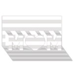 Horizontal Stripes - White and Platinum Gray MOM 3D Greeting Card (8x4)