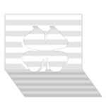 Horizontal Stripes - White and Platinum Gray Clover 3D Greeting Card (7x5)