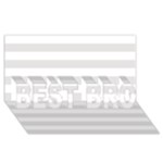 Horizontal Stripes - White and Platinum Gray BEST BRO 3D Greeting Card (8x4)