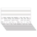 Horizontal Stripes - White and Platinum Gray BEST SIS 3D Greeting Card (8x4)
