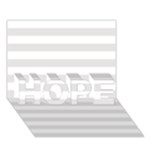 Horizontal Stripes - White and Platinum Gray HOPE 3D Greeting Card (7x5)