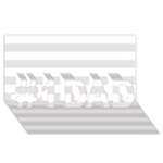 Horizontal Stripes - White and Platinum Gray #1 DAD 3D Greeting Card (8x4)