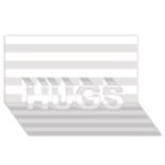 Horizontal Stripes - White and Platinum Gray HUGS 3D Greeting Card (8x4)