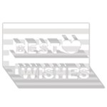 Horizontal Stripes - White and Platinum Gray Best Wish 3D Greeting Card (8x4)