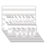 Horizontal Stripes - White and Platinum Gray THANK YOU 3D Greeting Card (7x5)