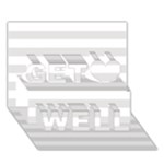 Horizontal Stripes - White and Platinum Gray Get Well 3D Greeting Card (7x5)