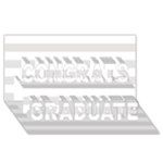 Horizontal Stripes - White and Platinum Gray Congrats Graduate 3D Greeting Card (8x4)