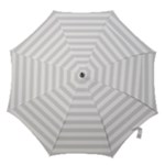 Horizontal Stripes - White and Platinum Gray Hook Handle Umbrella (Small)