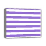 Horizontal Stripes - White and Dark Pastel Purple Deluxe Canvas 14  x 11  (Stretched)