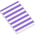 Horizontal Stripes - White and Dark Pastel Purple Large Memo Pads