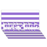 Horizontal Stripes - White and Dark Pastel Purple BEST BRO 3D Greeting Card (8x4)