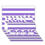 Horizontal Stripes - White and Dark Pastel Purple You Rock 3D Greeting Card (7x5)