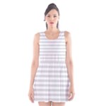 Horizontal Stripes - White and Gainsboro Gray Scoop Neck Skater Dress