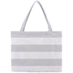 Horizontal Stripes - White and Gainsboro Gray Mini Tote Bag