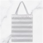 Horizontal Stripes - White and Gainsboro Gray Classic Tote Bag
