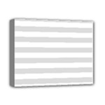 Horizontal Stripes - White and Gainsboro Gray Deluxe Canvas 14  x 11  (Stretched)