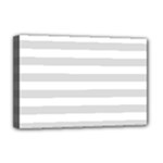 Horizontal Stripes - White and Gainsboro Gray Deluxe Canvas 18  x 12  (Stretched)