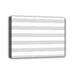 Horizontal Stripes - White and Gainsboro Gray Mini Canvas 7  x 5  (Stretched)