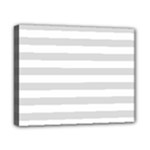 Horizontal Stripes - White and Gainsboro Gray Canvas 10  x 8  (Stretched)