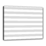 Horizontal Stripes - White and Gainsboro Gray Canvas 20  x 16  (Stretched)