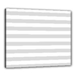 Horizontal Stripes - White and Gainsboro Gray Canvas 24  x 20  (Stretched)
