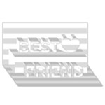 Horizontal Stripes - White and Gainsboro Gray Best Friends 3D Greeting Card (8x4)