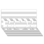 Horizontal Stripes - White and Gainsboro Gray MOM 3D Greeting Card (8x4)