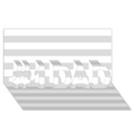 Horizontal Stripes - White and Gainsboro Gray #1 DAD 3D Greeting Card (8x4)