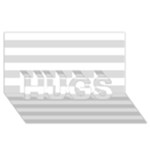 Horizontal Stripes - White and Gainsboro Gray HUGS 3D Greeting Card (8x4)