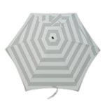 Horizontal Stripes - White and Gainsboro Gray Mini Umbrella