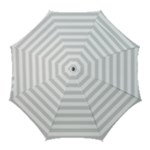Horizontal Stripes - White and Gainsboro Gray Golf Umbrella