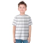 Horizontal Stripes - White and Light Gray Kid s Cotton Tee