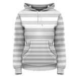 Horizontal Stripes - White and Light Gray Women s Pullover Hoodie