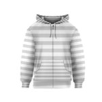 Horizontal Stripes - White and Light Gray Kid s Zipper Hoodie