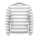 Horizontal Stripes - White and Light Gray Men s Sweatshirt