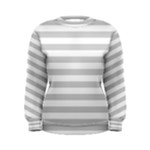 Horizontal Stripes - White and Light Gray Women s Sweatshirt