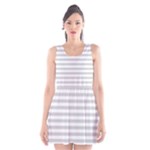 Horizontal Stripes - White and Light Gray Scoop Neck Skater Dress