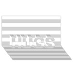 Horizontal Stripes - White and Light Gray HUGS 3D Greeting Card (8x4)