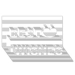 Horizontal Stripes - White and Light Gray Best Wish 3D Greeting Card (8x4)