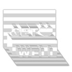 Horizontal Stripes - White and Light Gray Get Well 3D Greeting Card (7x5)