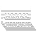 Horizontal Stripes - White and Light Gray Happy New Year 3D Greeting Card (8x4)