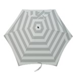 Horizontal Stripes - White and Light Gray Mini Umbrella