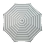 Horizontal Stripes - White and Light Gray Golf Umbrella