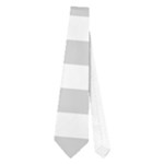 Horizontal Stripes - White and Light Gray Necktie (One Side)