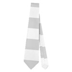 Horizontal Stripes - White and Light Gray Necktie (Two Side)
