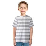 Horizontal Stripes - White and Silver Gray Kid s Sport Mesh Tee