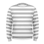 Horizontal Stripes - White and Silver Gray Men s Sweatshirt
