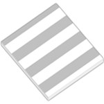 Horizontal Stripes - White and Silver Gray Small Memo Pads