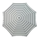 Horizontal Stripes - White and Silver Gray Golf Umbrella