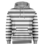 Horizontal Stripes - White and Gray Men s Pullover Hoodie